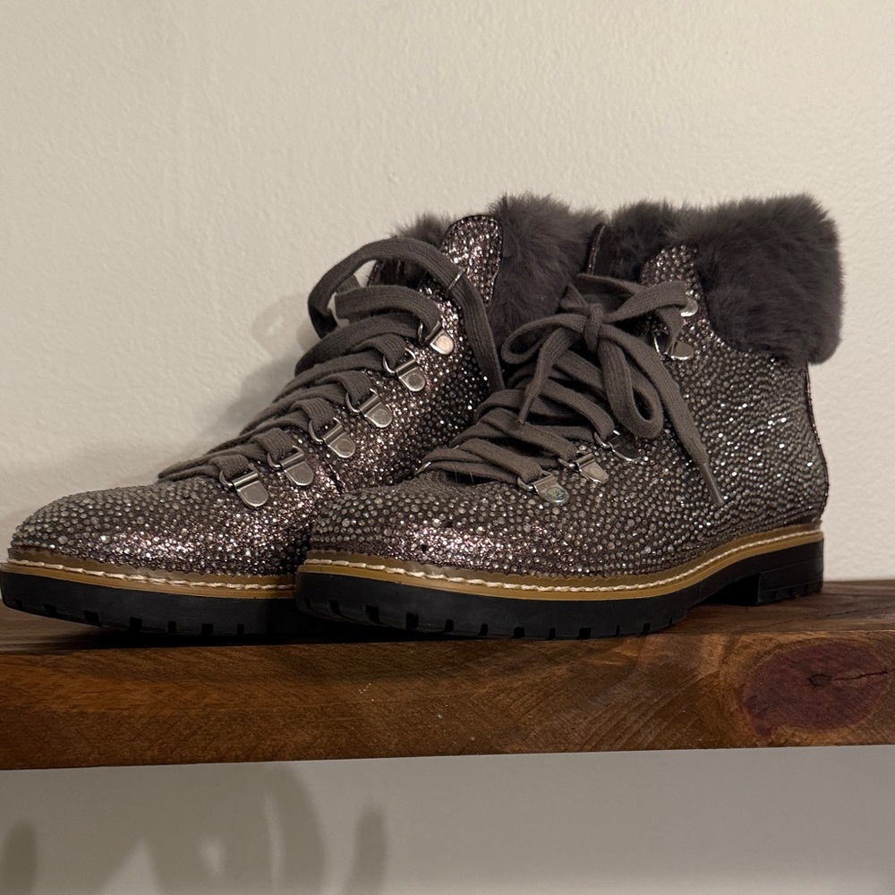 INC Gray Fur-Lined Boots